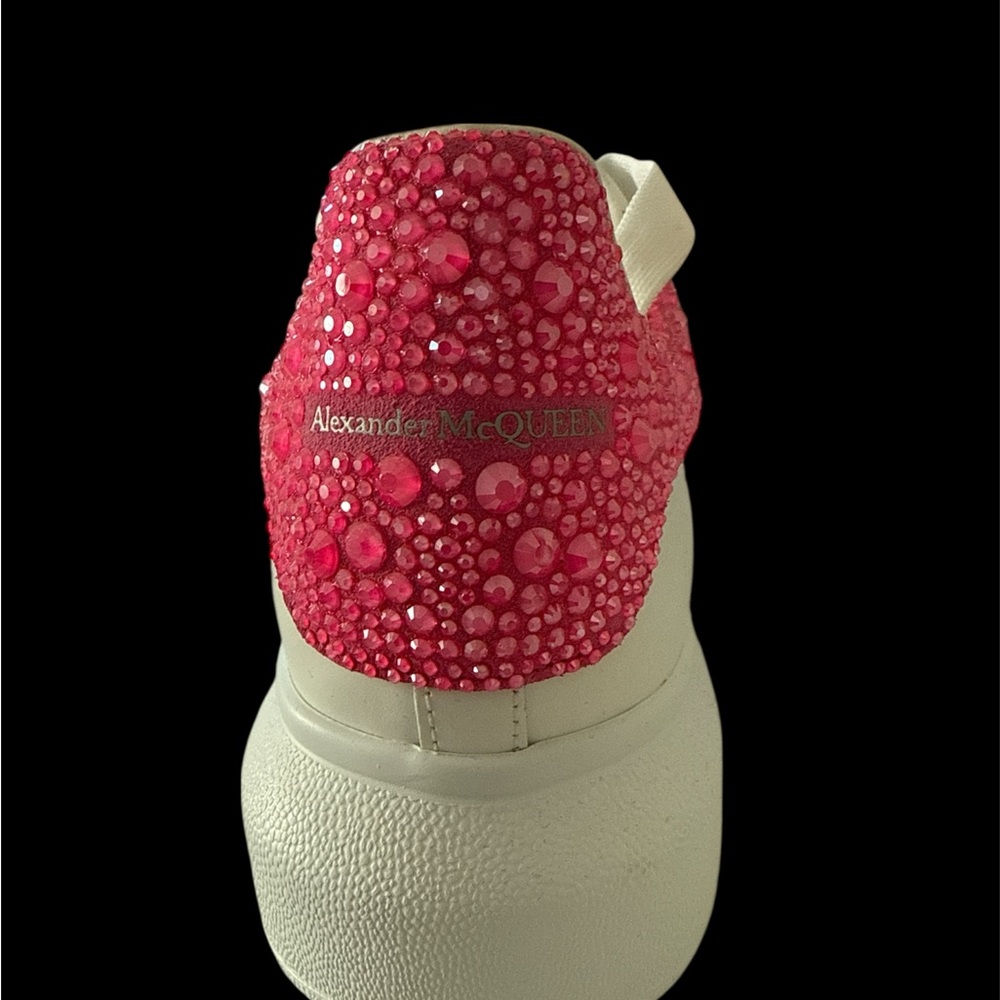Alexander McQueen White Oversized Sneakers White Pink Glitter’ Size 40 - Picture 4 of 6